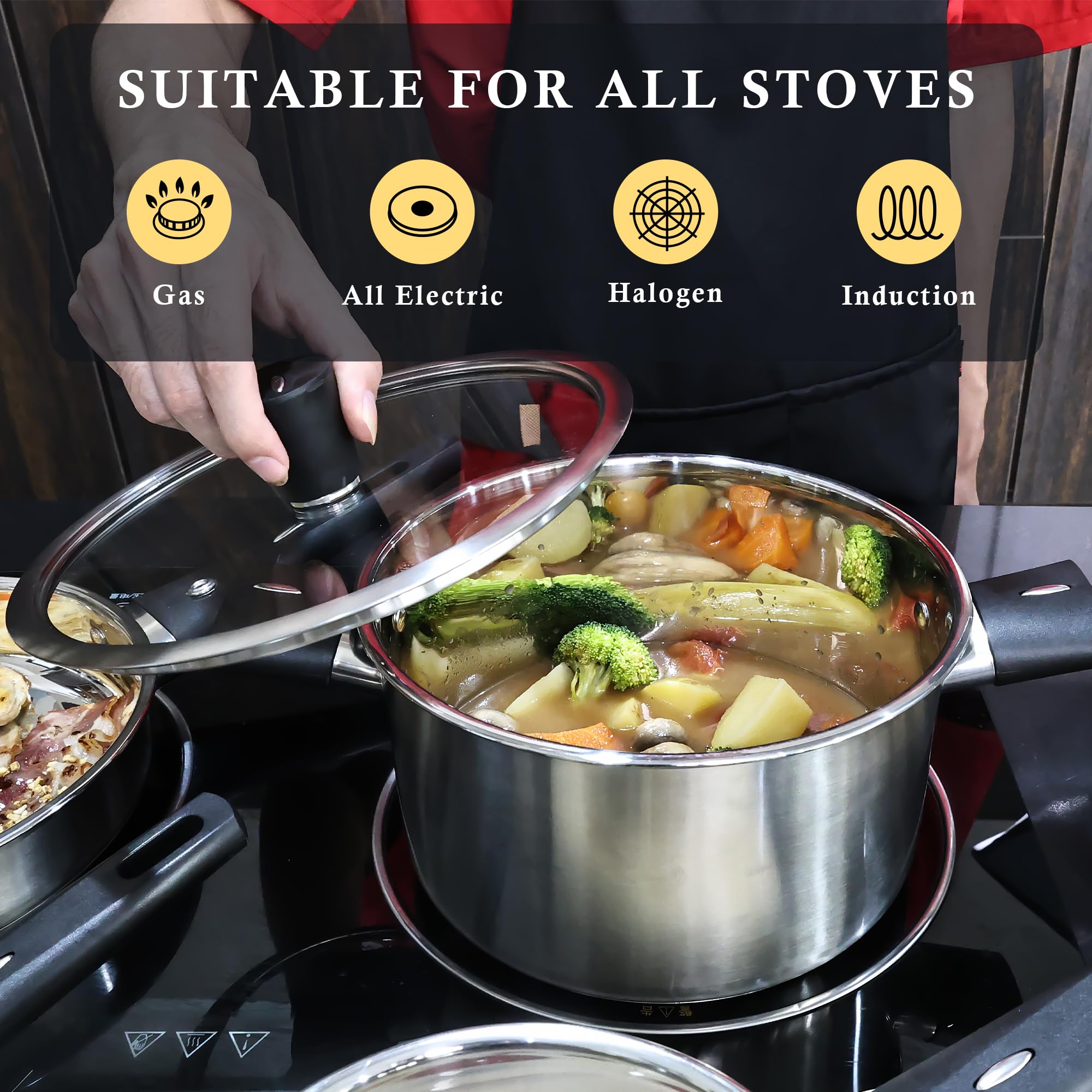 Meythway Upgrade induction-compatible cookware for versatile use.