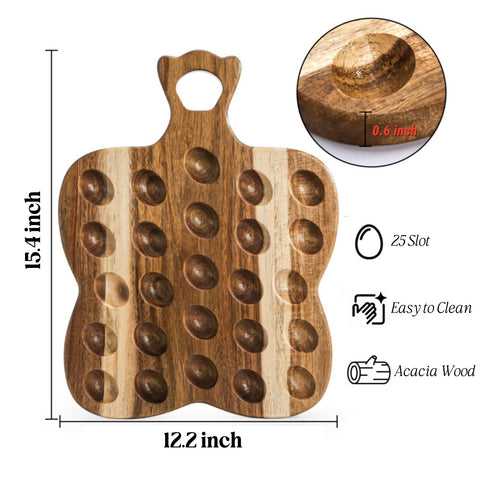 Mezchi acacia wood serving tray with handle for easy kitchen to table transport.