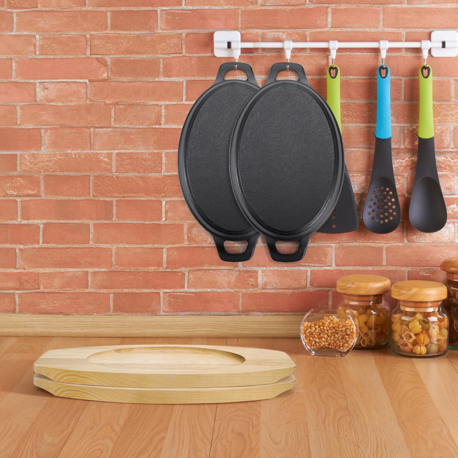 Mezchi serving trays enhance dining with a natural wood finish.