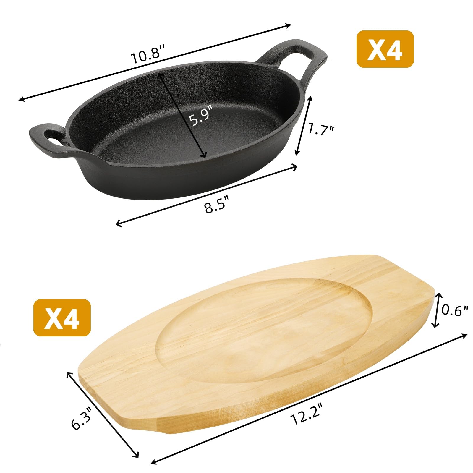Mezchi wooden base trays protect surfaces while presenting hot servings safely.