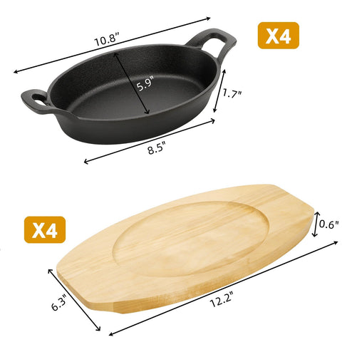 Mezchi wooden base trays protect surfaces while presenting hot servings safely.