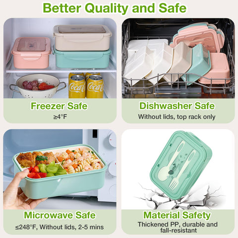 Mfacoy 1100ml capacity bento box fits snacks and main dishes.