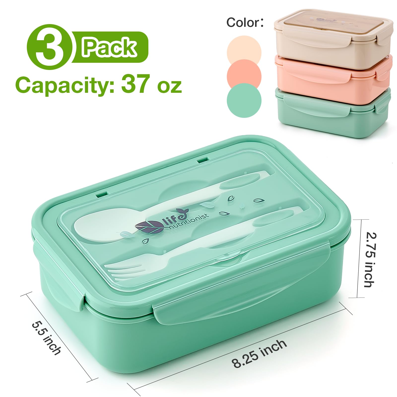 Mfacoy bento box with utensils included for quick lunch setup.
