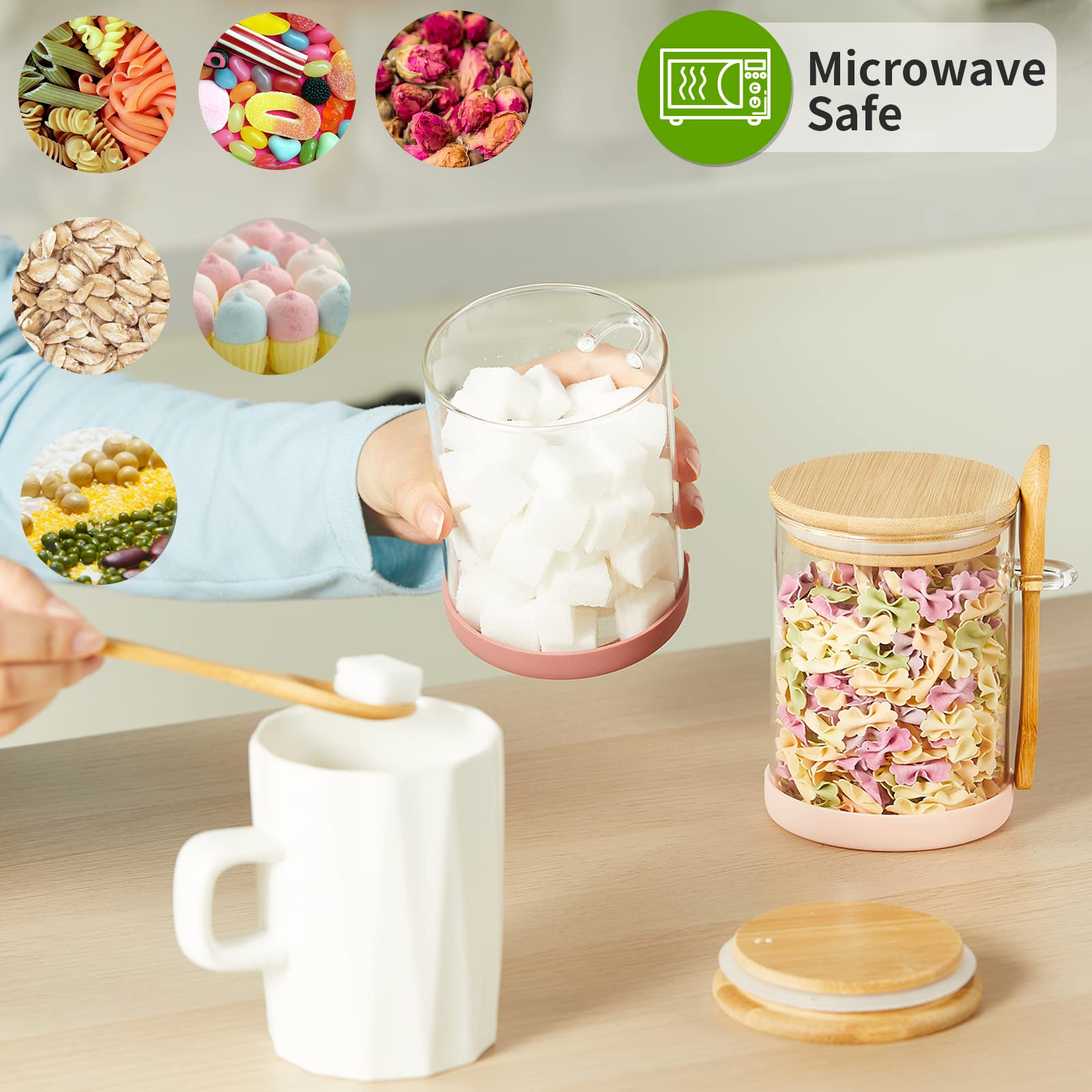 Mfacoy clear storage canisters help you see contents at a glance in the kitchen.