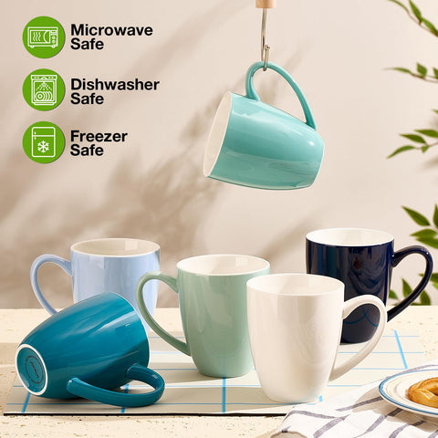Mfacoy coffee mugs large handle, easy grip and comfortable in hand.