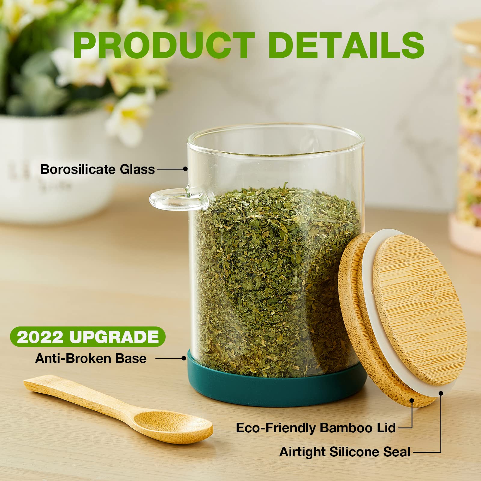 Mfacoy borosilicate glass jars are dishwasher-safe for simple cleaning.