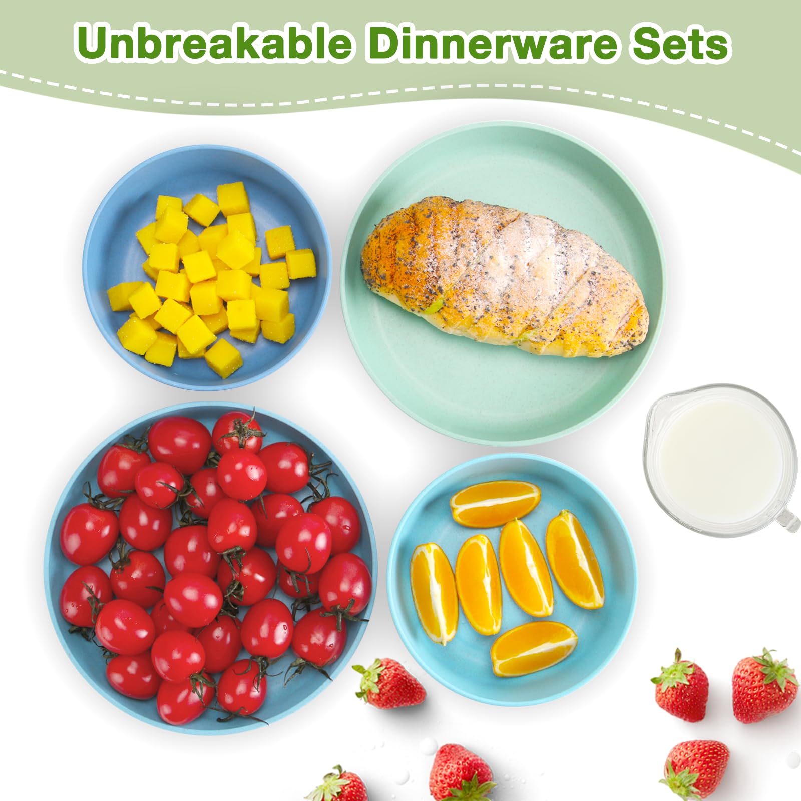 Mfacoy family-friendly dinnerware for home, school, or travel
