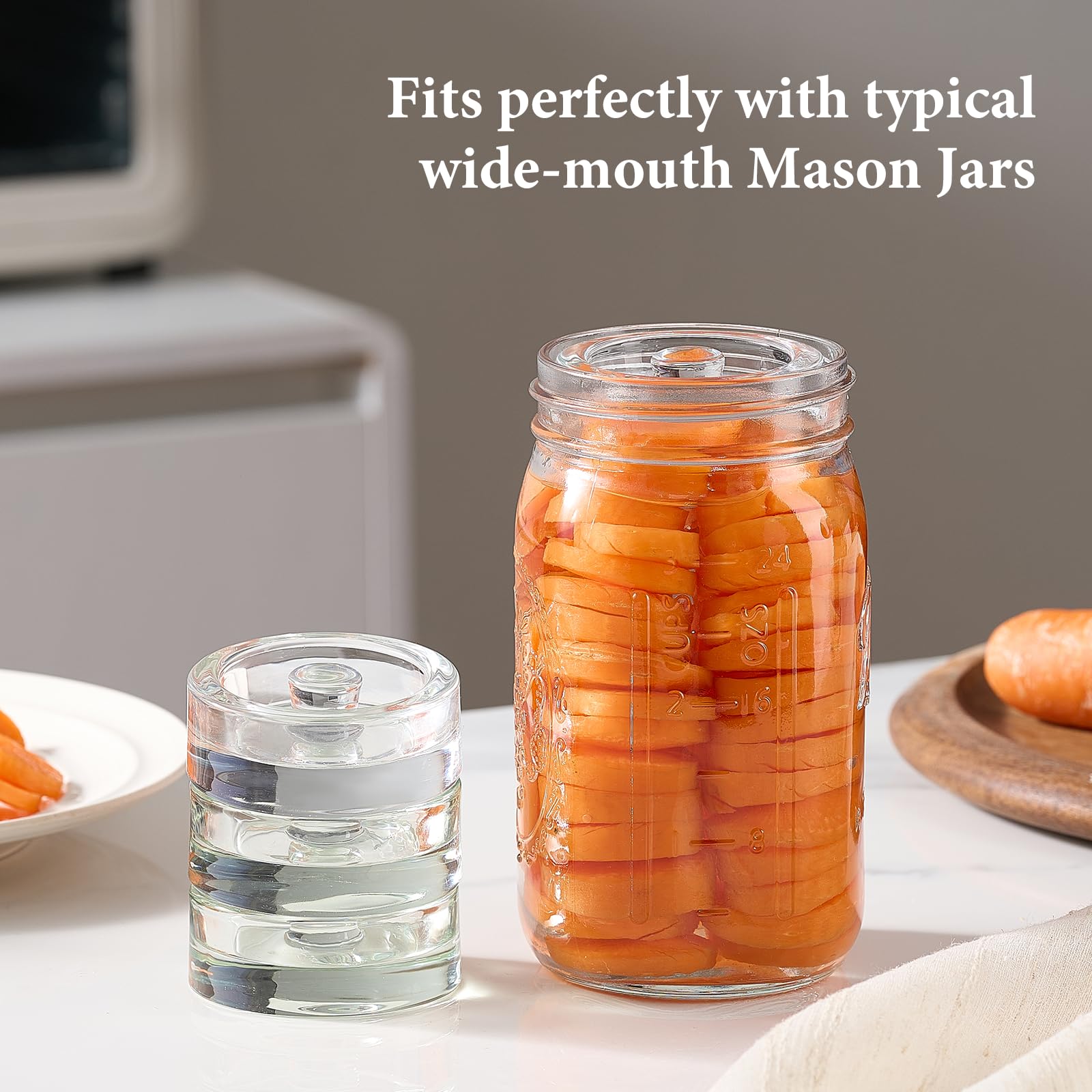 Mfacoy fermentation weights with easy grip handle ensure submerged veggies and easy handling