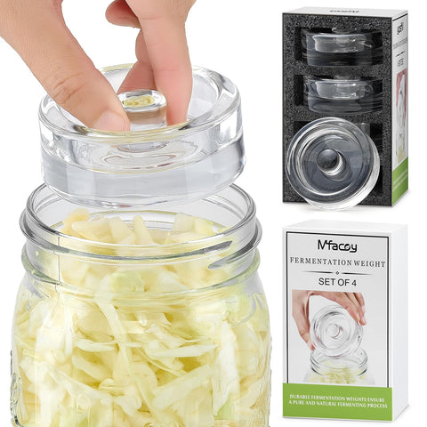 Mfacoy fermentation weights for wide-mouth jars provide secure submersion for kraut and pickles