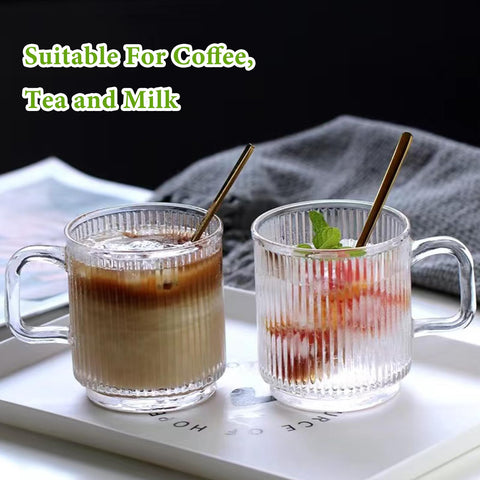 Mfacoy dishwasher-safe glass mug for convenient cleanup.