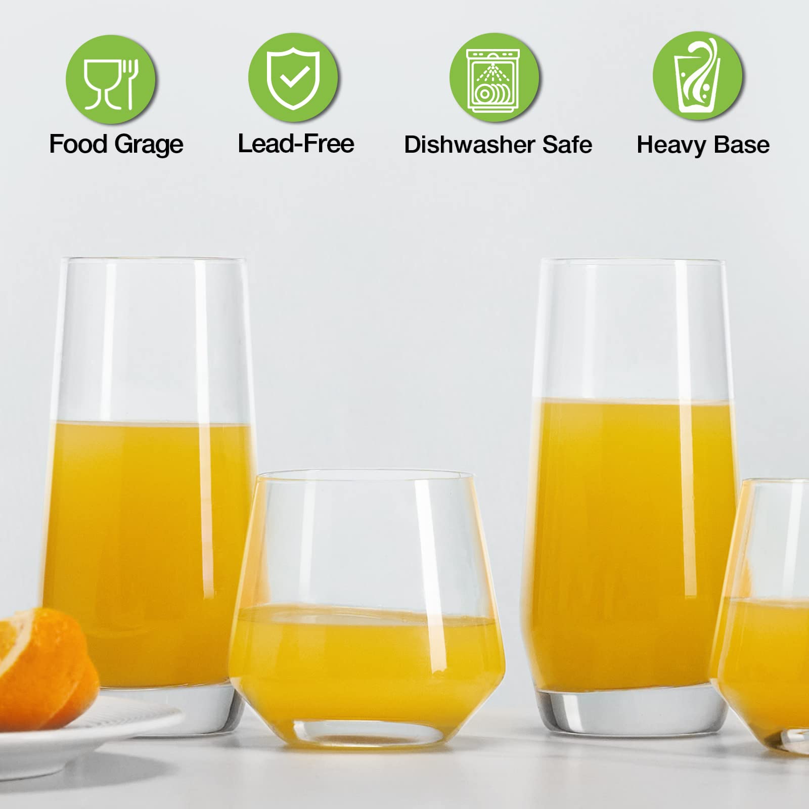 Mfacoy heavy-base glasses add stability for clinking toasts