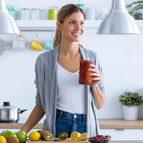 Mfacoy multi-use glasses ideal for cocktails, smoothies, or decorative displays.