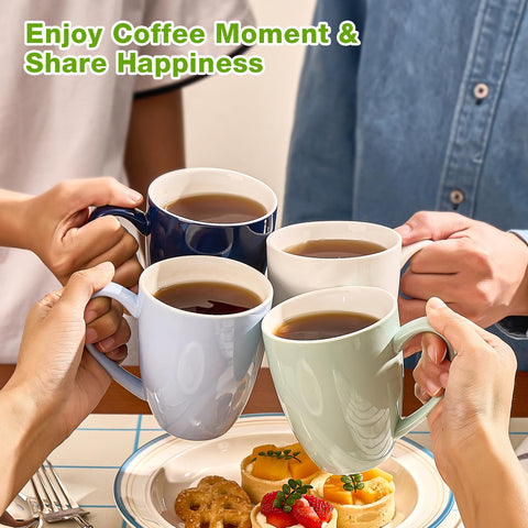 Mfacoy vibrant colored mugs brighten any kitchen or table.