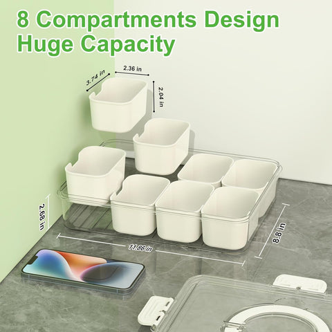 Mfacoy Snackle Box with 8 removable compartments keeps snacks organized and fresh.