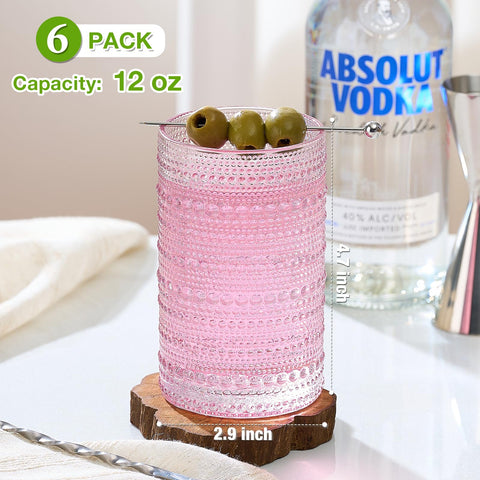 Mfacoy weighted-base glass provides stability on crowded tabletops.