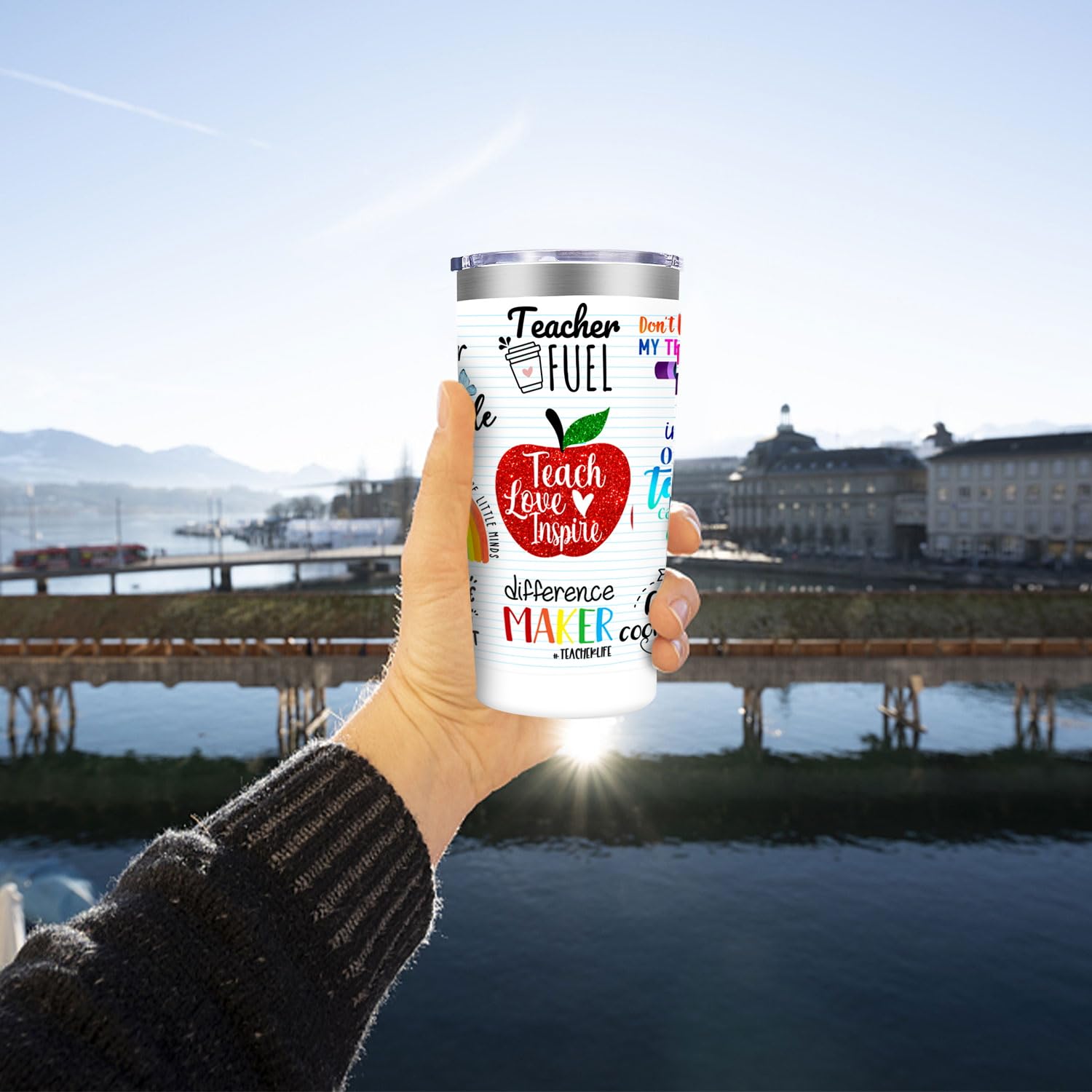 Travel-ready MFGNEH teacher tumbler for classroom and on-the-go