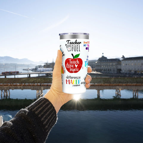 Travel-ready MFGNEH teacher tumbler for classroom and on-the-go