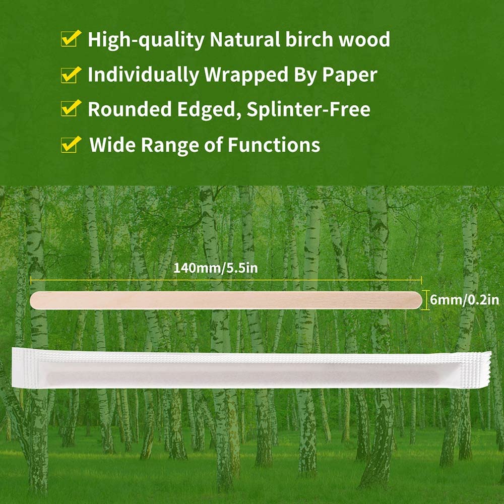 MFJUNS individually wrapped stir sticks ensure clean and hygienic beverage service.