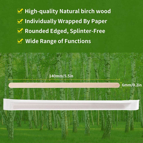 MFJUNS individually wrapped stir sticks ensure clean and hygienic beverage service.