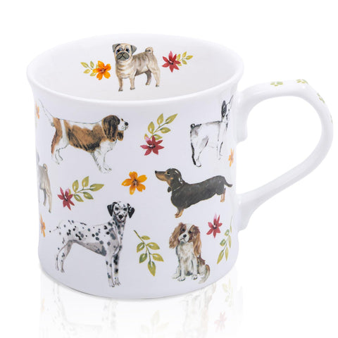 MFoffice Cute Dog Coffee Mug front view, 12 oz, daily tea and coffee companion