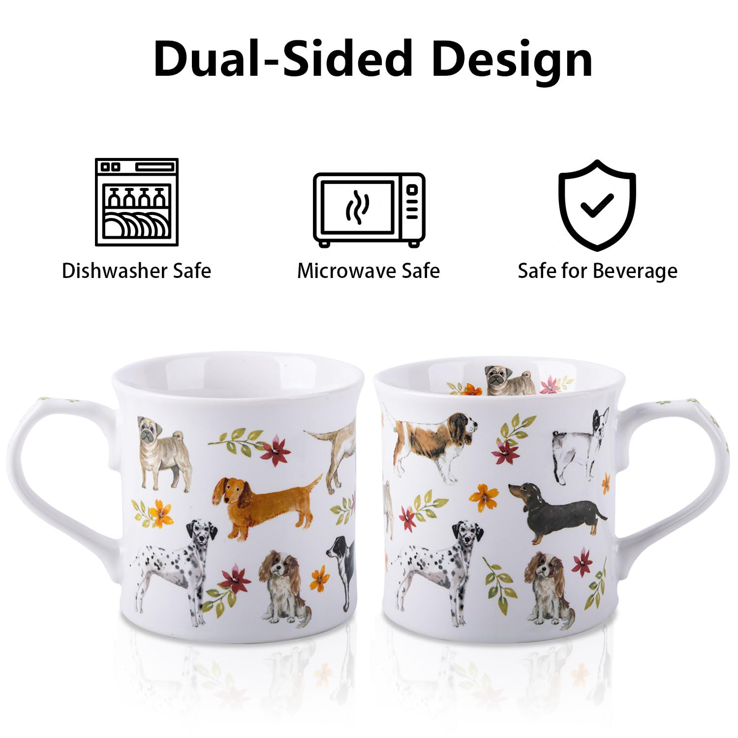 MFoffice Cute Dog Coffee Mug rim view for smooth sipping
