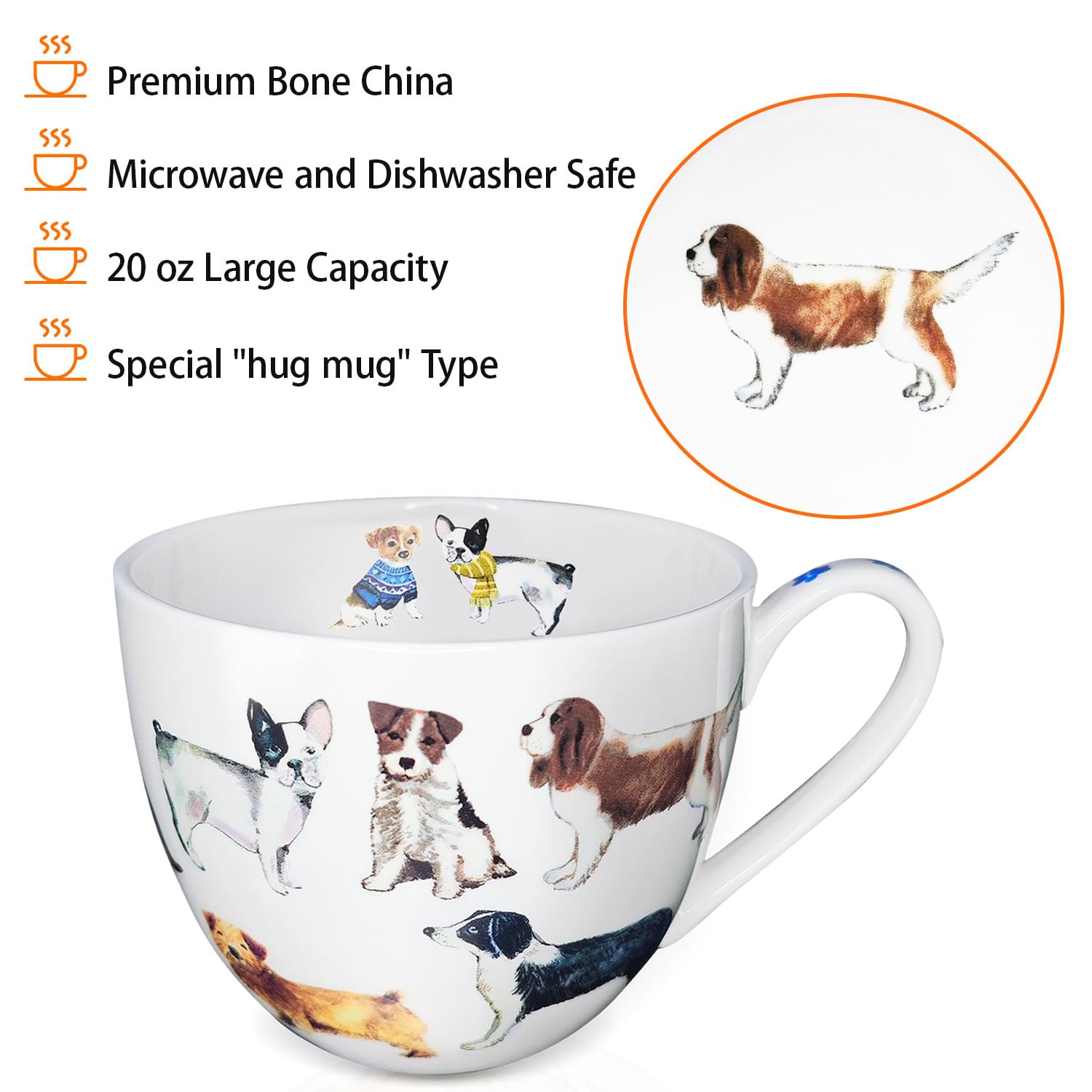 MFoffice dog illustrations mug brightens morning tea rituals.