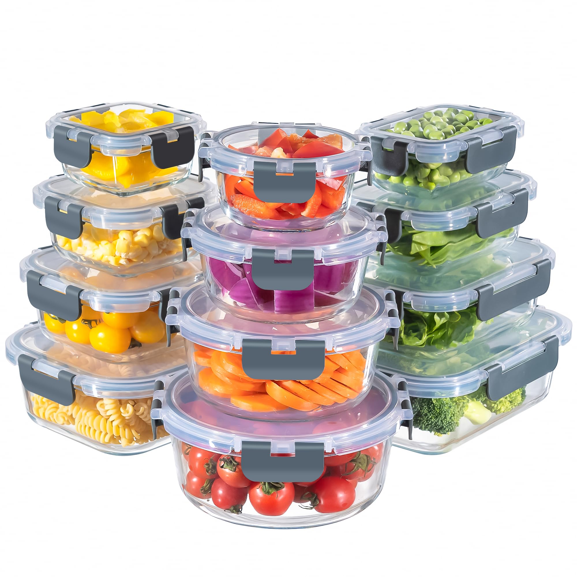 MFY glass rectangle 36oz container with airtight lid keeps meals fresh
