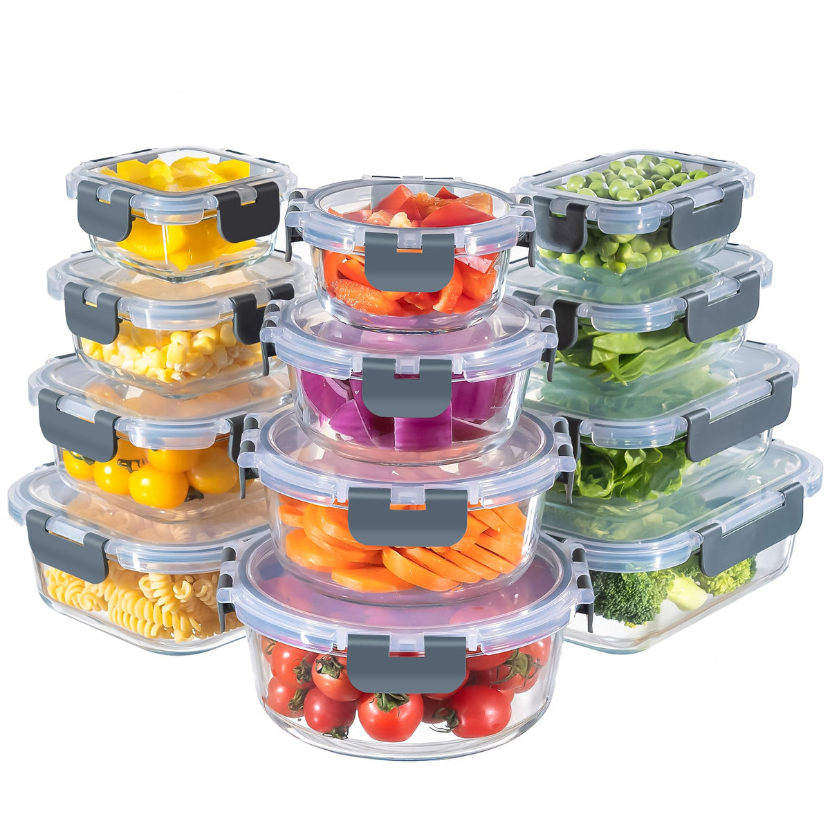 MFY glass rectangle 36oz container with airtight lid keeps meals fresh