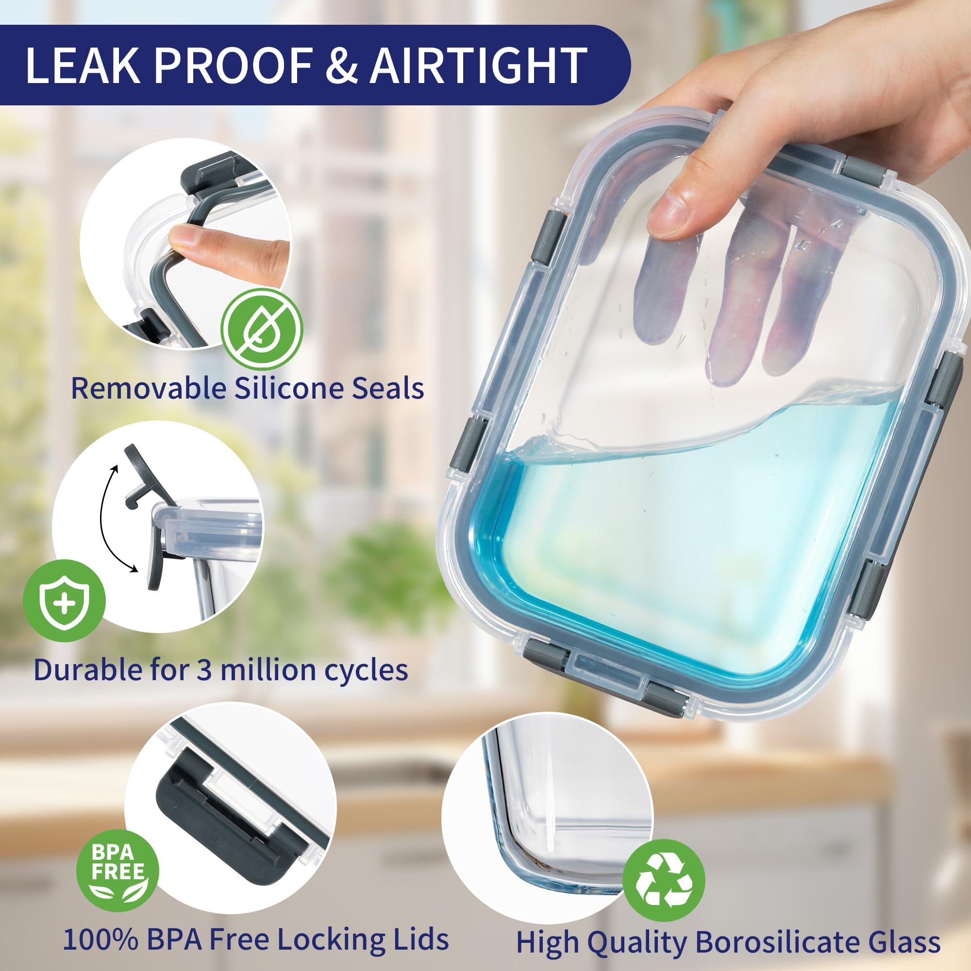 MFY airtight lids with silicone seals prevent leaks during travel.
