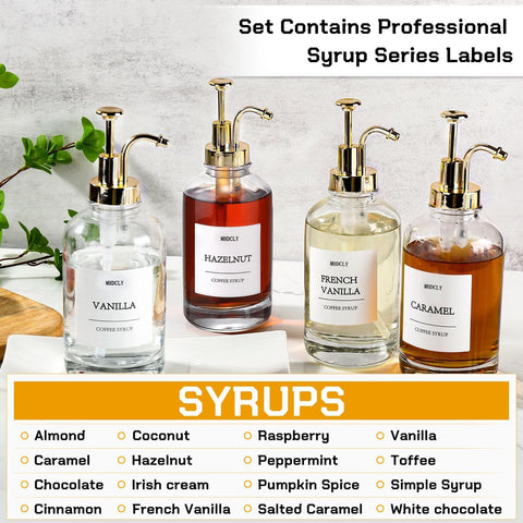 MHDCLY glass 16.9oz syrup bottles ready for use