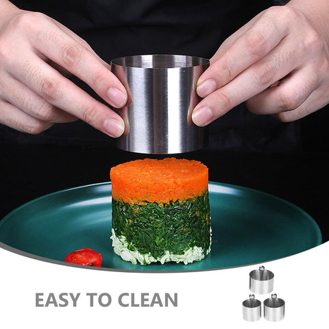 MHFOOU stainless steel round mold offers durable, heat resistant shaping for various recipes.
