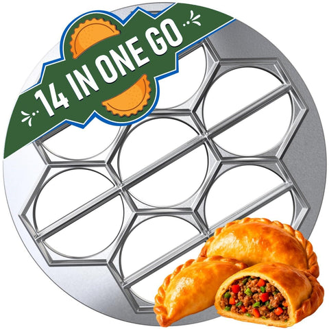 MHH Ravioli & Empanada Maker front view enables quick, even 14-pocket portions for freezer prep.