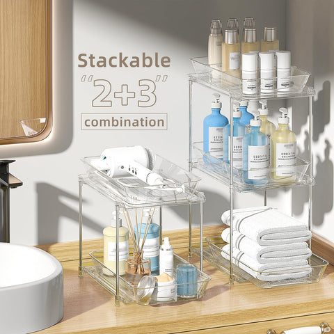 MHHA bathroom organizer with adjustable dividers supports flexible storage