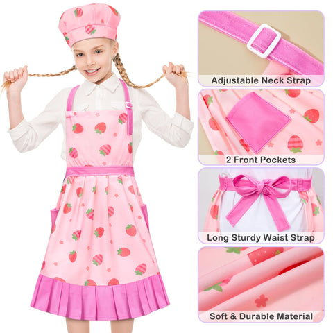 MHJY kids apron adjustable neck strap detail for comfortable fit.
