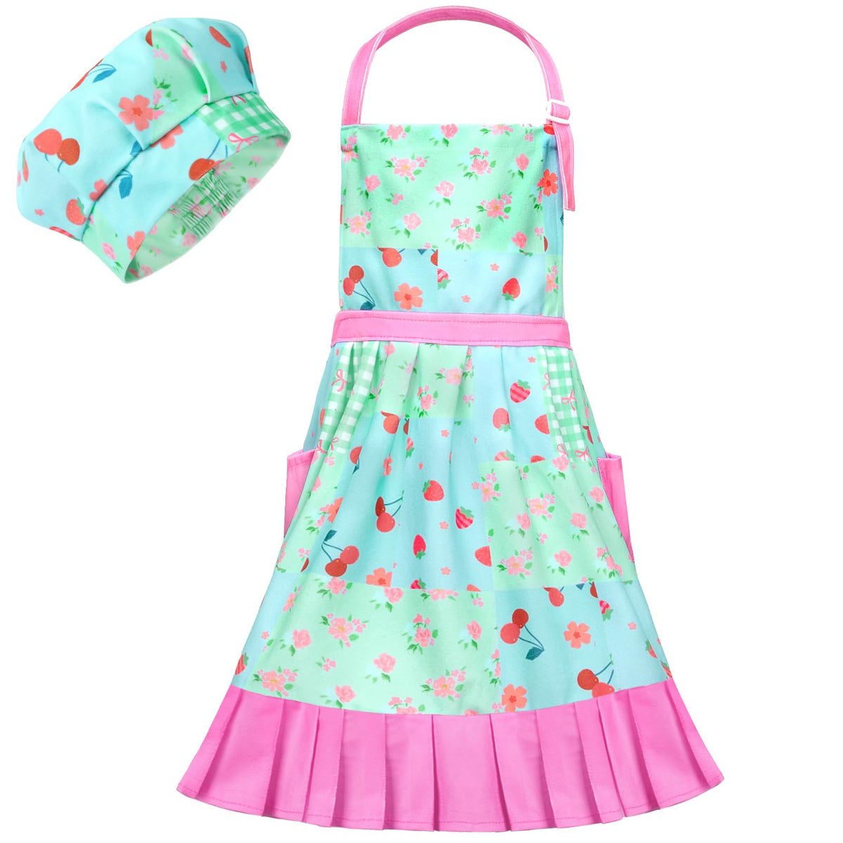 MHJY kids apron with floral design for cooking and crafts