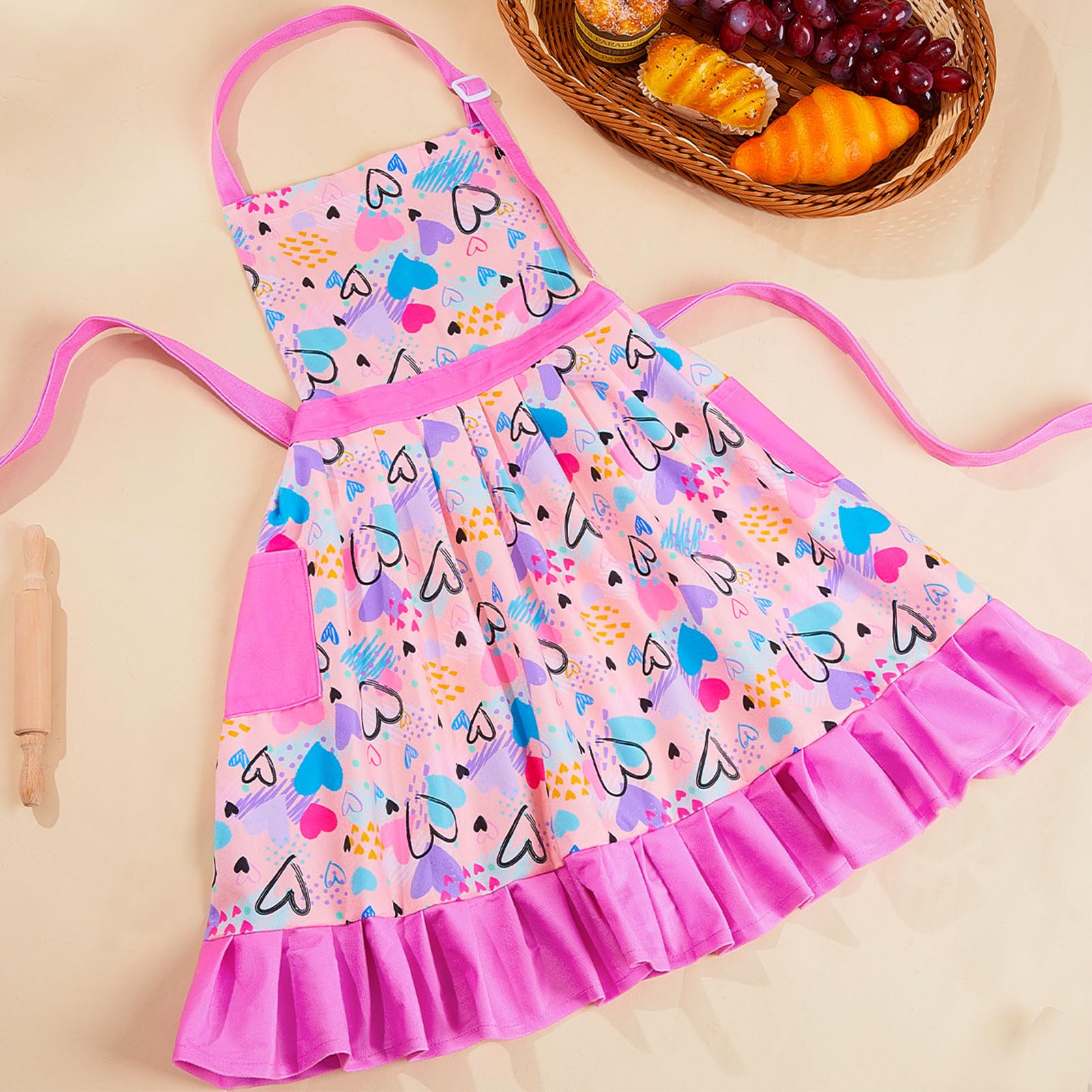 MHJY Apron with two side pockets for utensils and brushes.