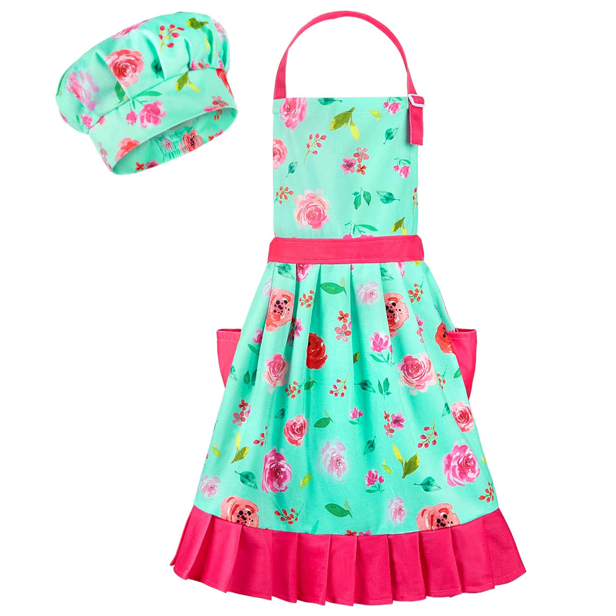 MHJY Kids Apron Hat Set with unicorn print for creative cooking