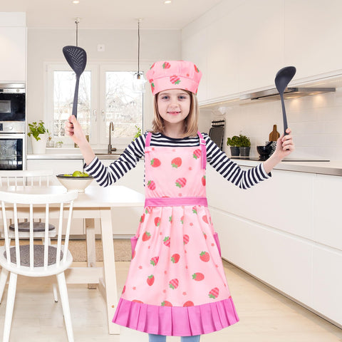 MHJY kids apron comes in small and large for ages 3-12.