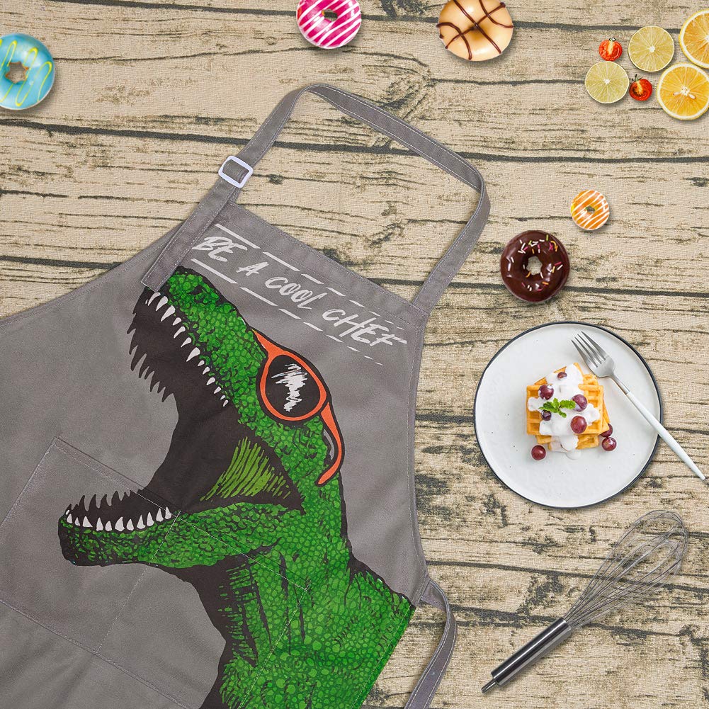MHJY Two sizes help kids aged 3–12 wear the apron comfortably.