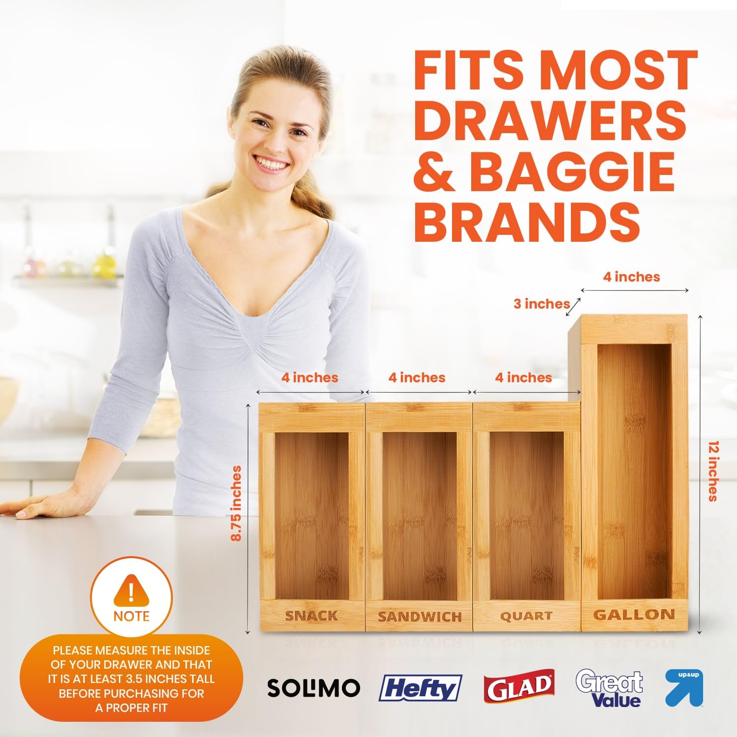 mHomeBilt bag dispenser in drawer makes baggie access quick and tidy.