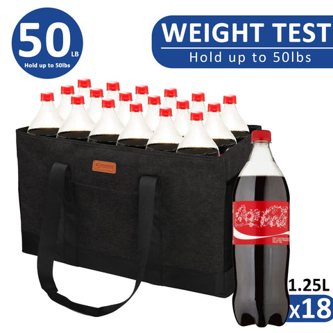 MHOMER large tote bag stands open, simplifying loading and organizing.