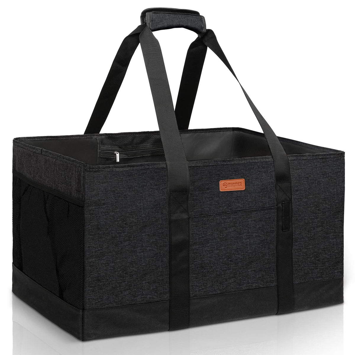 MHOMER reusable grocery bag with a waterproof bottom for damp items.