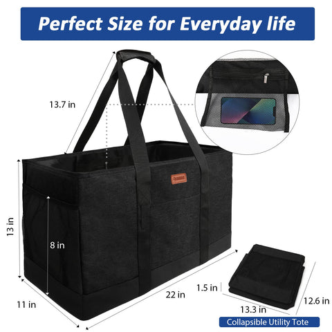 MHOMER tote features leather-wrapped bottom for durability and spill resistance.