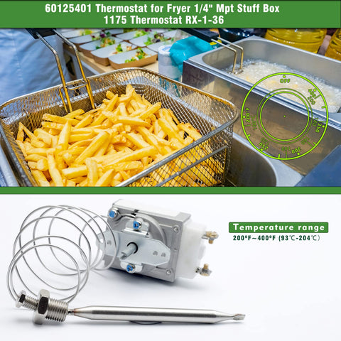 Mhrxusd replacement thermostat for deep fryers in kitchens