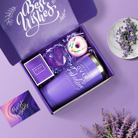 MHSMHL lavender candle in gift basket for relaxation
