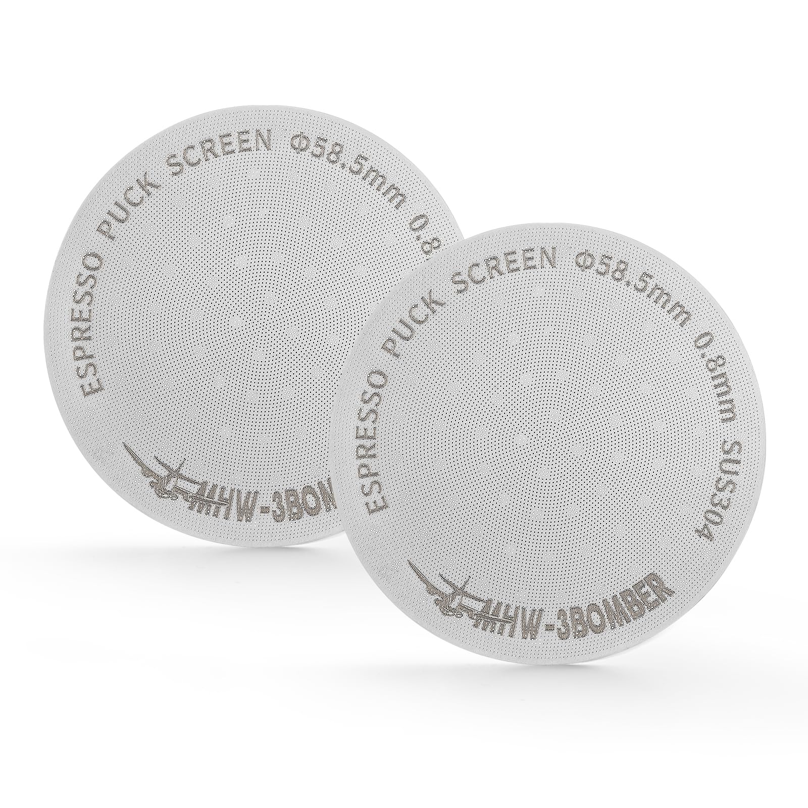 MHW-3BOMBER 58.5mm puck screen with double-layer filtration for even extraction.