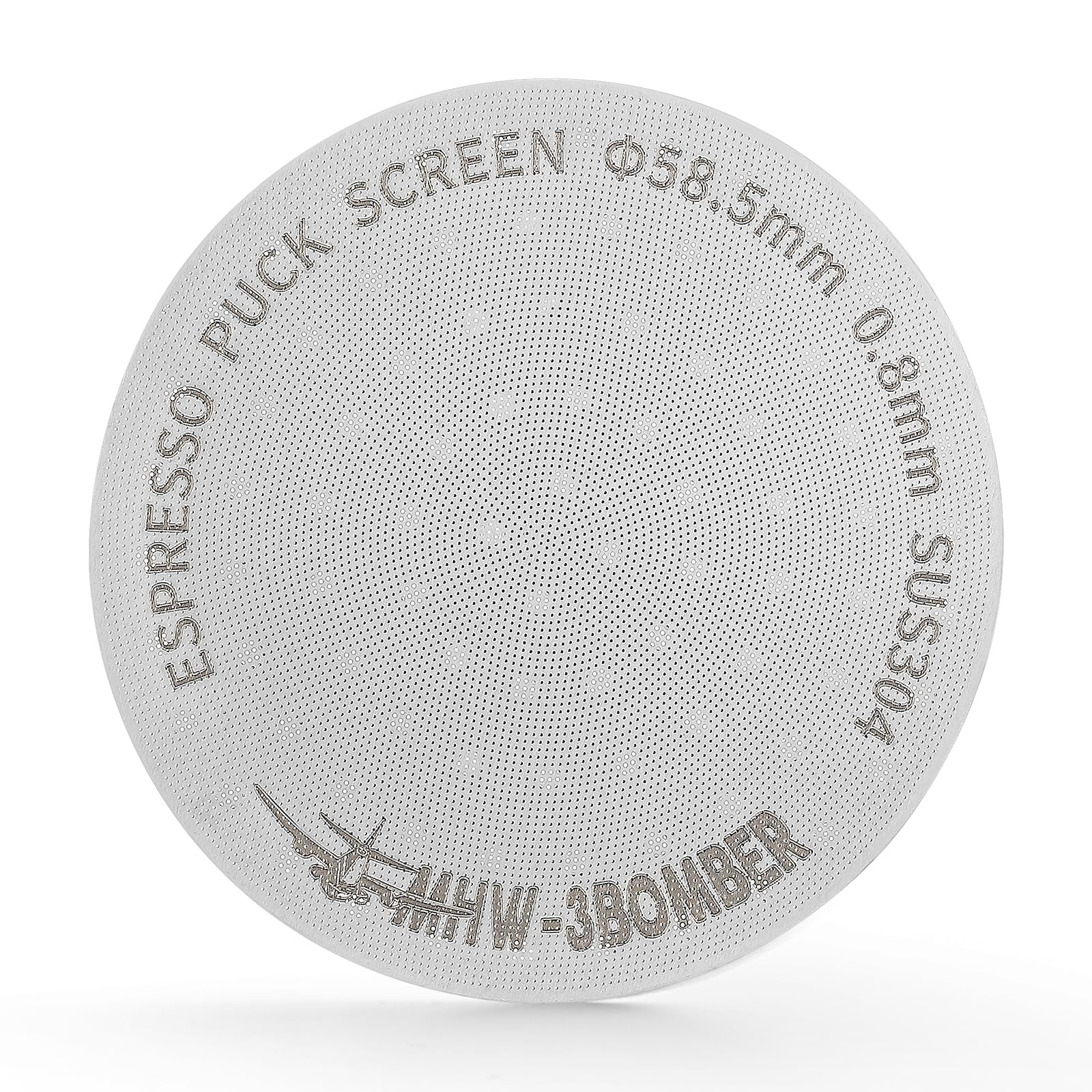 MHW-3BOMBER 58mm puck screen with round holes for even extraction.