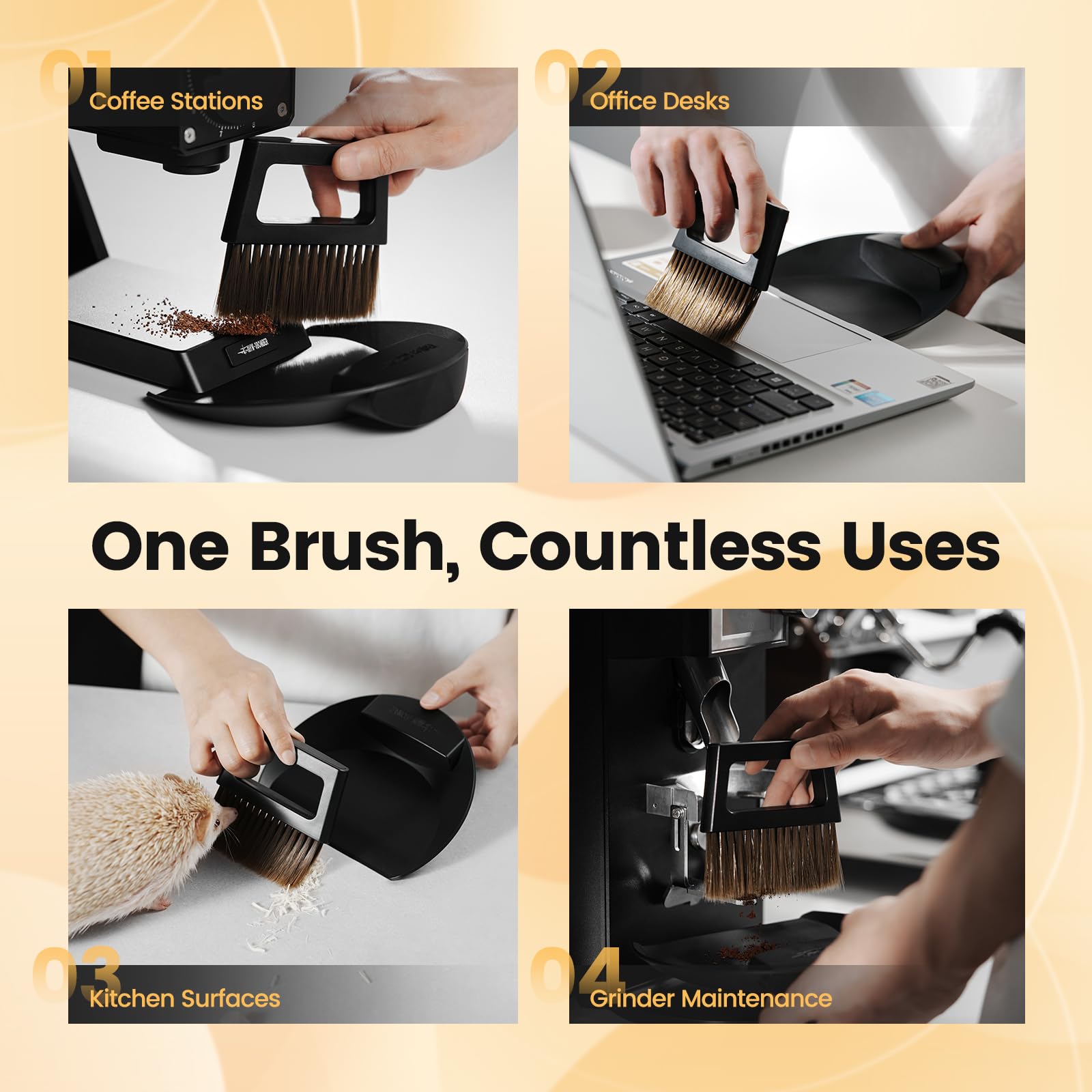 MHW-3BOMBER anti-slip silicone bottom stabilizes the dustpan on surfaces