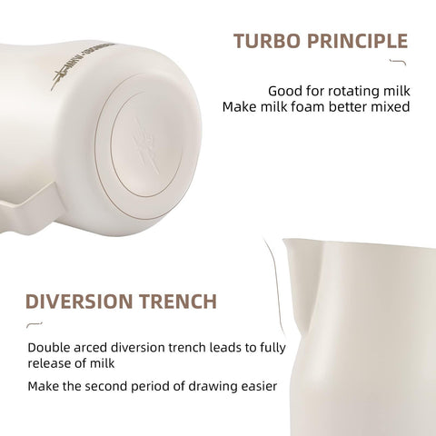 MHW-3BOMBER ergonomic handle offers comfortable grip during frothing