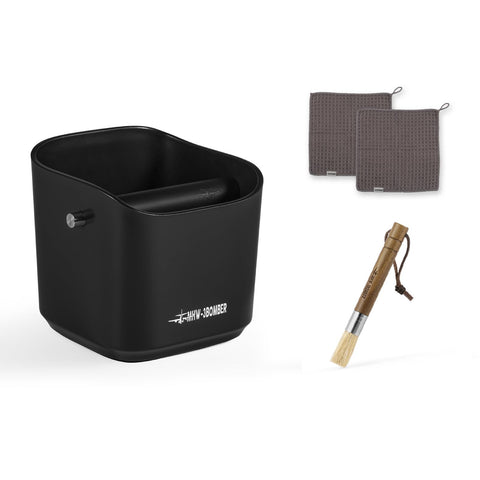 MHW-3BOMBER espresso knock box side view with 1.2L capacity for home espresso stations.